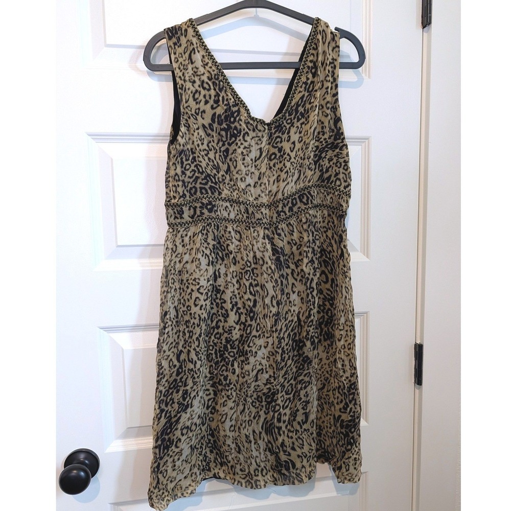 Boston Proper Muse Silk Leopard Print Dress - Picture 2 of 5